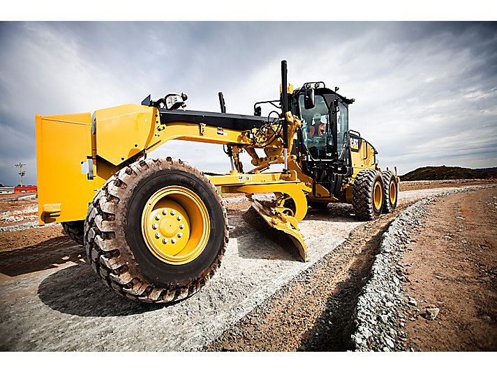 Heavy equipment working in gravel